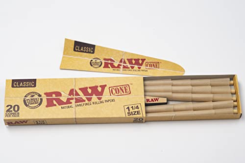Raw Classic 20 Cones Per Pack - 1 1/4 Size